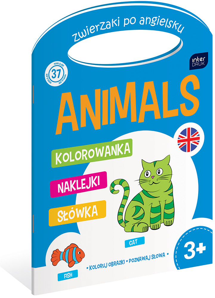 Kolorowanka A4 z naklejkami Animals/ City/ Food/ House mix 4 wzory (0287) Interdruk